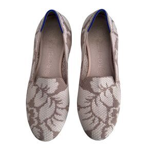 Rothy’s Womens 9 The Flat Retired Floral Petal Lily Cream Loafer Slip On Shoes